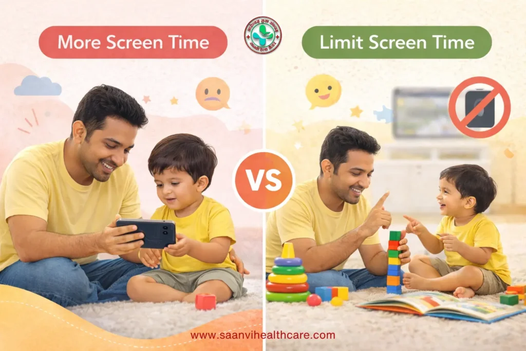 Speech delay exercises at home with a parent helping the toddler speak