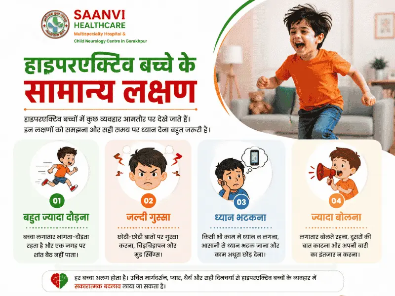 Hyperactive बच्चों के सामान्य लक्षण जैसे ज्यादा दौड़ना, गुस्सा और ध्यान भटकना