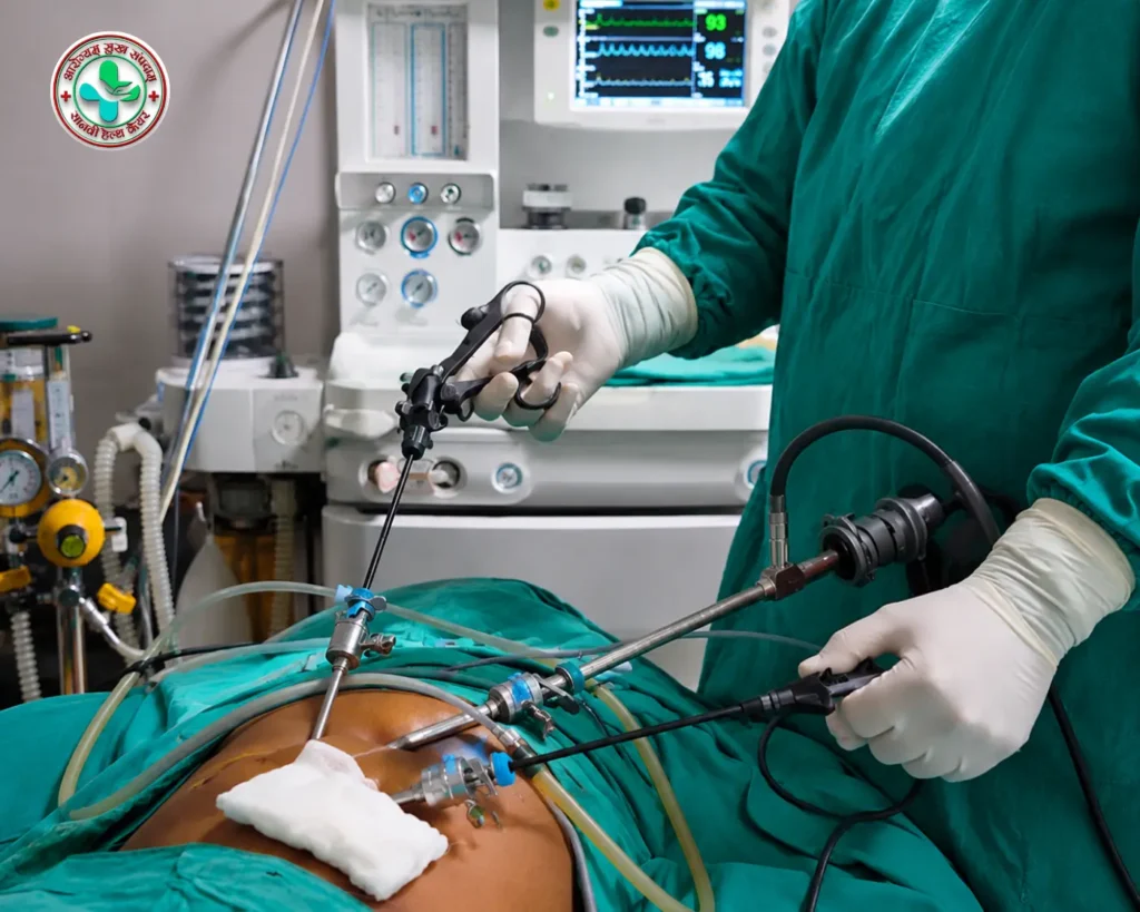 Benefits of laparoscopic surgery including smaller scars, less pain, shorter hospital stay, and faster recovery at Saanvi Health Care Multispeciality Hospital and child neurology, Gorakhpur.